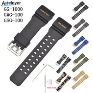 Aotelayer Silicone Watch Strap for  G-SHOCK GG-1000 GWG-100 GSG-100 Men Replacement Resin Band Sport
