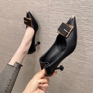 happy2u vincci official store Kulit jenama tumit tinggi Perancis wanita 2025 perangai baru kulit lem