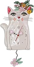 Allen Designs P1993 Swinging Pendulum Clock Pretty Kitty Cat Design 7.25 inches X 14.25 inches