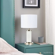 [Ready Stock] American Table Lamp Glass Table Lamp Bedroom Bedside Table Lamp Fabric Table Lamp Euro