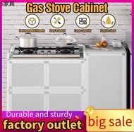 cabinet ♢Stove Cabinet Gas Cooking Table Tempered Glass Top Kabinet Gas Dapur Masak Almari Dapur Kitchen Cabinet With Fence 120CM❅