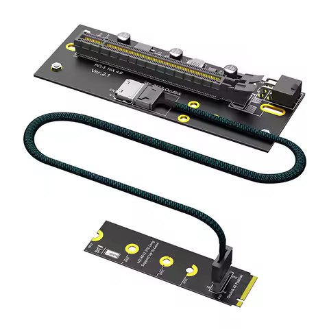 M.2 M-Key 2242/2260/2280 to PCI-e 4.0 X16 32G/bps Adapter Card with Oculink SFF-8612 Extension Cable