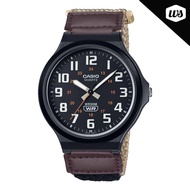 [Watchspree] Casio Men's Analog Two-Tone Brown Cloth Band Watch MW240B-5B MW-240B-5B