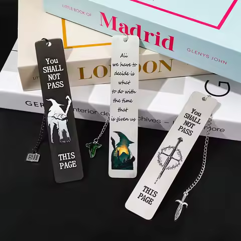 The Lord of the Rings: Text bookmark, ring pendant, reading accessories for fantasy novel reader, of
