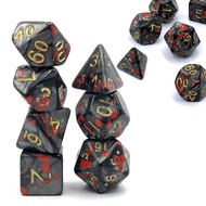 桌游骰子DND Dice Set Table Game Dice for Dungeons and Dragons Role-Playing RPG Dice Blood Stain Dice