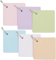 PLIGREAT 6 Pcs Colored Mini Index Card, 3.1×3.1 Inch Square Flash Cards 55 Sheets Blank Note Cue Car
