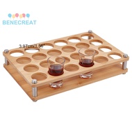 1Set 24-Hole Bamboo Glass Holder Display Racks Whiskey Spirits Wine Glass Holder with 202 Stainless 