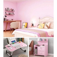 Setiker Wallpaper Dinding Kamar Tidur Motif Polos Pink Soft Estetik Wolpeper Ukuran 10 meter x 45 cm