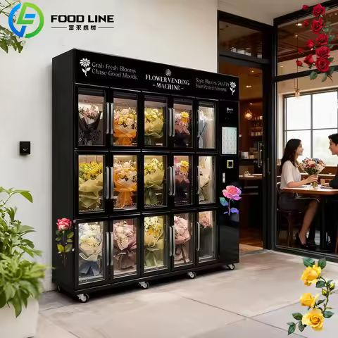 Customized 24/7 Flower Vending Machine Automatic Smart Fresh Flower Vending Machine Touch Screen Cas