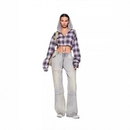 IAMGIA Hong Kong Style Checked Hooded Jacket - Slim Fit & Retro Design