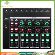 -LQ04 4-Channel Mixer 4-Channel Headphone Amplifier Sound Card Mixer Recording Interface with Dj Mix