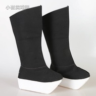 Opera Men's High Boots Peking Opera Thick-Soled Boots Ancient Costume Performance Square Shoes Small