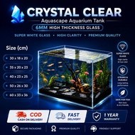 6MM Crystal Clear Glass Fish Tank Aquarium Aquascape Kaca 60cm / 50cm / 40cm / 35cm / 30cm