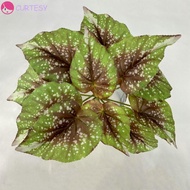 CURTESY Artificial Green Plant Leaves, 12 Heads Palm Plant Artificial Begonia Plant, Bonsai Decorati