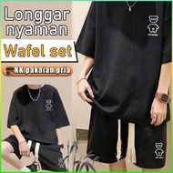 Men's short-sleeved shorts set M-3XL Casual pajama set men's shorts men's clothes one set men's suit