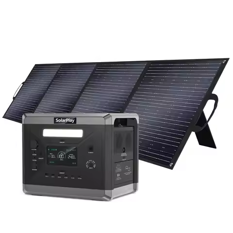 SolarPlay Portable Power Station, Q2501 2400W/2160Wh Large Capacity Solar Generator with 200W Solar 
