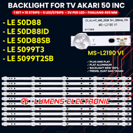 BACKLIGHT TV AKARI 50 INCH LE-50D88 LE-50D88SB LE-50D88ID LE-5099T3 LE-5099T2SB 10K 5V LAMPU BL LED