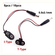 9V Battery Connector Power Clips DC male Jack Male 5.5mmx2.1mmAlligator Snap Adapter Wire Holder Cab