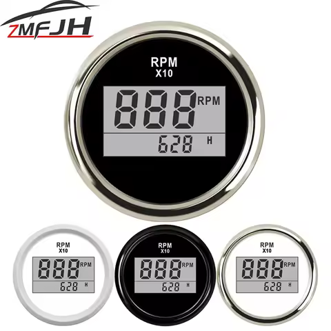52mm Outboard Engine Tachometer Gauge with Hour 0~9990 RPM Meter For Marine Car Motor Tacho Motorcyc