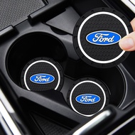 ที่รองแก้วในรถยนต์ถ้วยน้ำแผ่นกันลื่นตกแต่งถ้วยซิลิโคนเคสสำหรับ Ford Focus 2 3 4 5 Mk2 Mk3 Mk4 Mk5 Mk7 Ranger