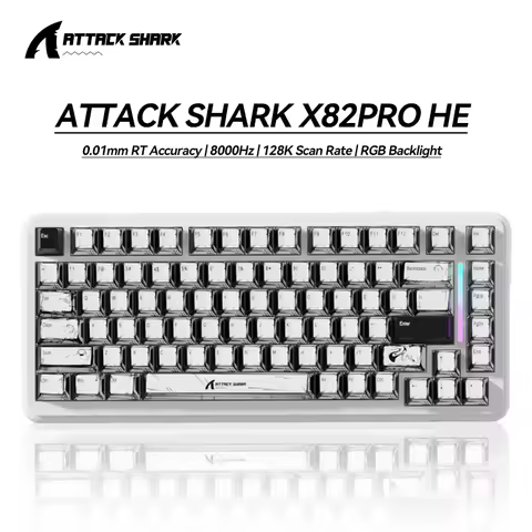 ATTACK SHARK X82PRO HE 75% Wireless Gaming Keyboard Magnetic Switch Rapid Trigger 8K RGB Hot Swappab