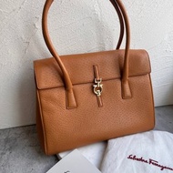 中古包 Salvatore Ferragamo Vintage 亮麗焦糖肩揹托特包
