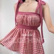 Ruby DAHLIA Peplum Sexy top Sleeveless Top for Women