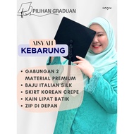 COSYCO Baju Kebarung Aisyah Pilihan Graduan Muslimah Plussize Women M to 5xl Italian Silk