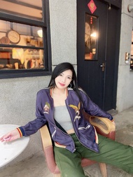 TAILOR TOYO 東洋 紫羅蘭x純黑麻花 雙面穿橫須賀刺繡棒球外套