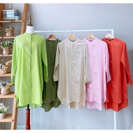 Dayang&Co Blouse Kameja Muslimah Plain Cotton Labuh [D1354]