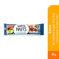 EMCO Sugar Free Nut Bar Chocolate & Sea Salt 35g for Energy Bar, Protein Bar, Snacks, Snack Halal, 零