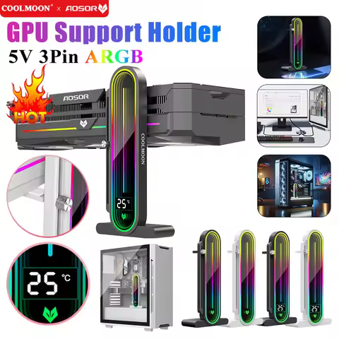 Graphics Card GPU Brace 5V 3Pin ARGB Adjustable Video Card Bracket Stand GPU Support Bracket GPU Wat
