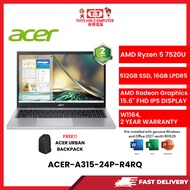 ACER-A315-24P-R4RQ-SVR-AMDRYZEN5-7520U,16GBR5,512GBSSD,AMDRADEON,15.6"FHD,W1164,H&S,2YRS