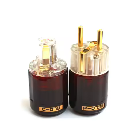hifi Oyaide C-079 P-079 Schuko Europe EU Power Plug 24k Gold Plated IEC Audio Connector Female-Male 
