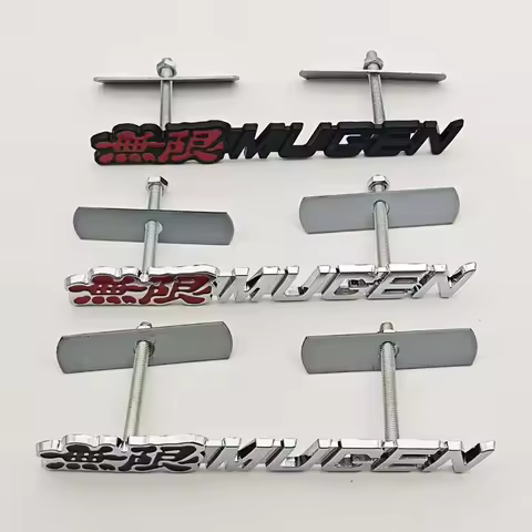 Badge 3D Metal Car Sticker Logo Mugen Emblem Front Grill Badge For Honda Civic Type R FN2 FK8 Fit Ja