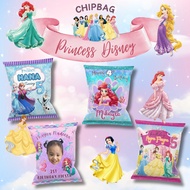 chip bag chip bag tema DISNEY PRINCESS bag birthday goodies happy birthday DISNEY PRINCESS