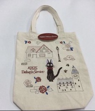 日本 魔女宅急便 黑貓吉吉 KIKIS Delivery Service 繡花圖案 帆布 單肩包 手提袋 購物袋   （需訂購）