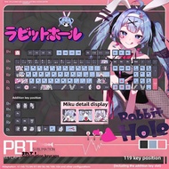 Hatsune Miku Rabbit Hole Anime 2D PBT 4-Side Translucent Keycaps, Fit Langzhu, Maicong & VGN