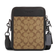 กระเป๋าสะพาย COACH ของแท้ มือ 1 กระเป๋า Coated Canvas ลาย Signature และหนังแท้ สายผ้า COACH CC090 Me