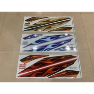 LC135 NEW V2 V3 V4 V5 MX KING Fire Flame ( Api Edisi ) Body Cover Set Stripe Custom Sticker (126)