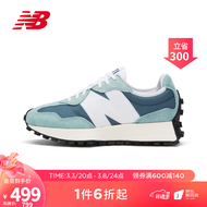 NEW BALANCE NB官方327系列女鞋复古舒适休闲鞋运动鞋 浅湖绿 WS327LE1 35(脚长22cm)