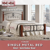 Home Mega Timor Single Bed / Wooden + Metal Bed Bed/Home Stay Bed/Home Stay Project/Affordable Bed F