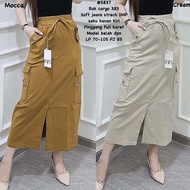 CC - Cargo Rok Twill Strecth Span Skirt Belah - Cheza Cargo Skirt #4 SIMPLE OUTFIT Karet Panjang