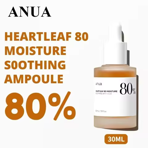 Anua Heartleaf 80 Soothing Ampoule, Hydrating Face Serum for Glass Skin, Panthenol, Hyaluronic Acid,