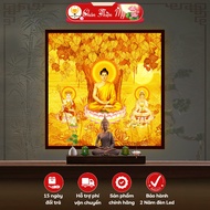 Adoration Painting of Ta Ba Tam Thanh Printed Bamboo Painting TRUTH THIEN BEAUTY, Decorating Buddha 
