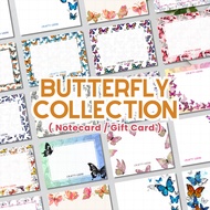 BUTTERFLY - Personalized / Customized Notecard / Gift Card / Message Card