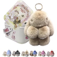 EasterKeychainWithTinBox,BunnyLuckyKeychains,HandmadeSoftBunnyKeychain 5C8K