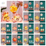 SHOESALON Handheld Rabbit Lantern, Papper Glowing Mid-Autumn Festival Lantern DIY, Vintage Chinese S
