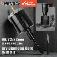 One Piece Dry Diamond Core Drill Bit, 68/72/82mm SDS Plus Shank Concrete Hole Saw For Brick Wall Mas