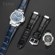 For Patek Philippe  Nautilus Series 5711 5712 5980 Genuine Leather Cowhide Waterproof Watch Strap wi